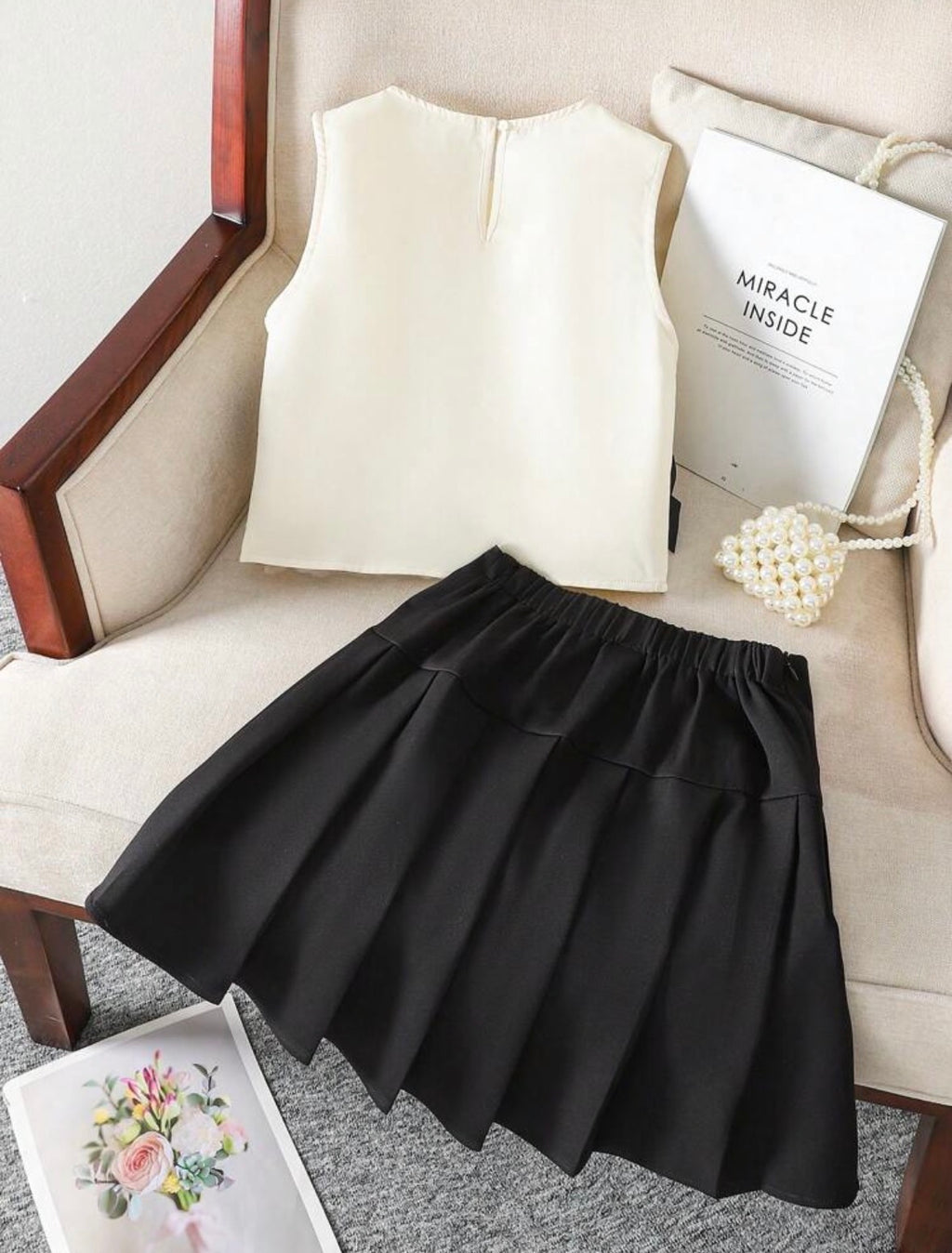 Set black Bow Black Skirt