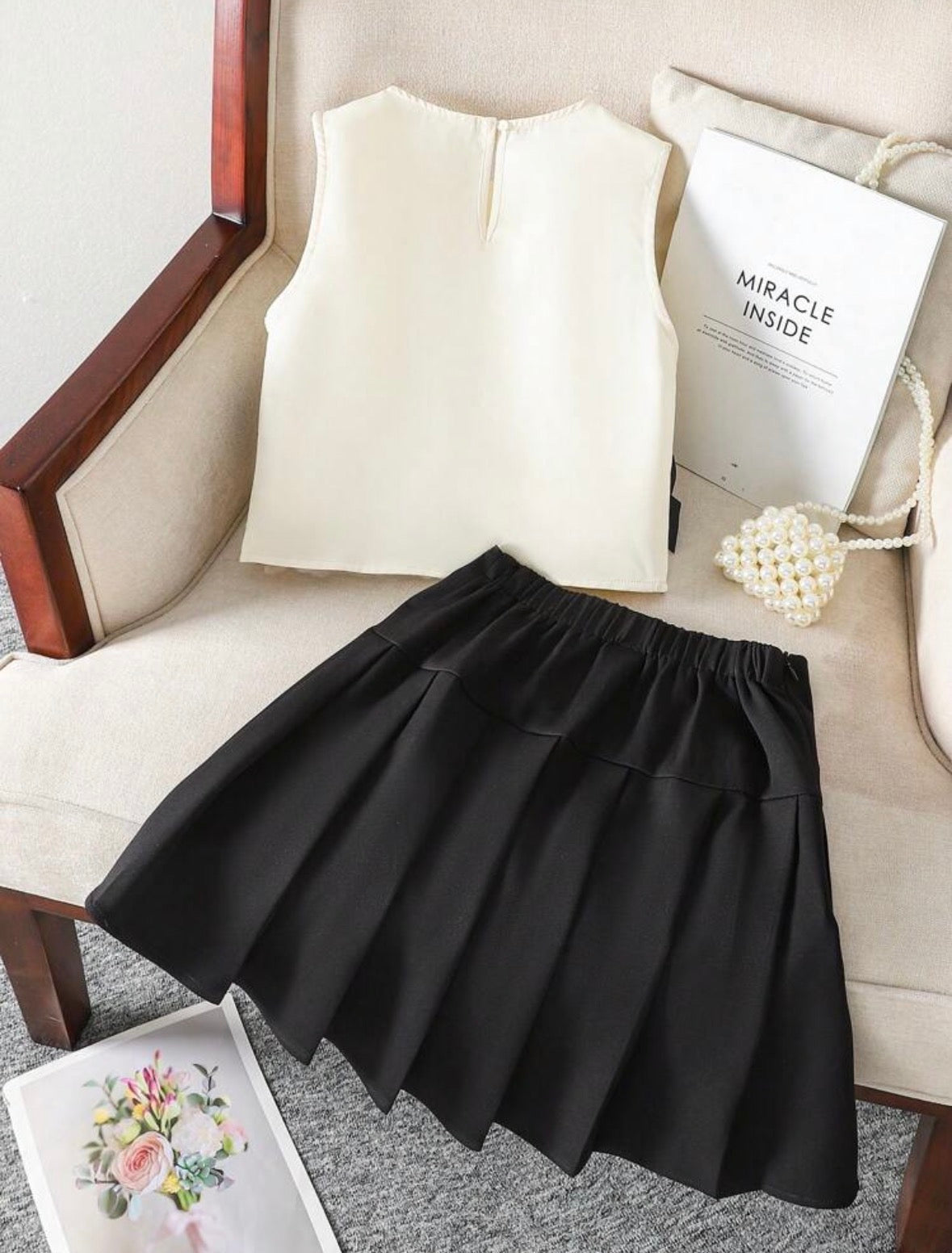 Set black Bow Black Skirt