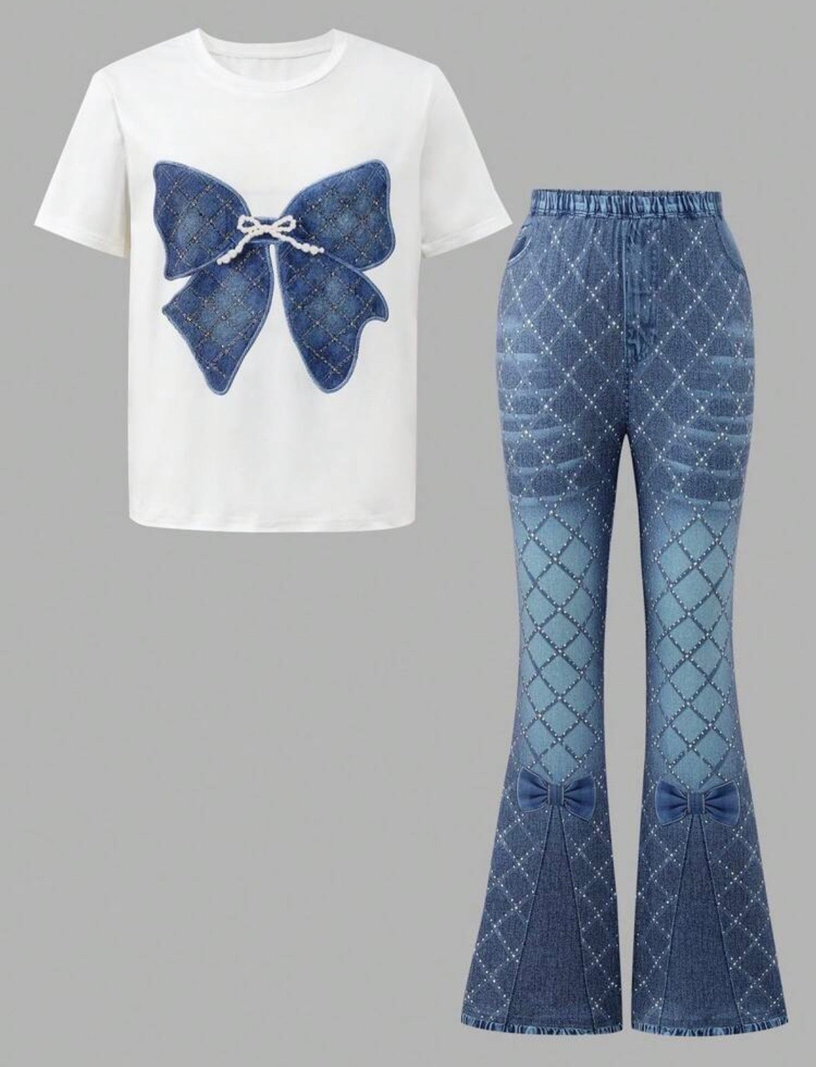 Bow Top Denim Pant