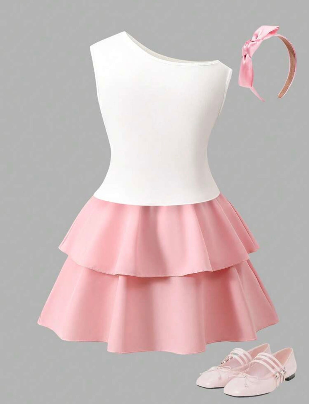Flower white top layer skirt