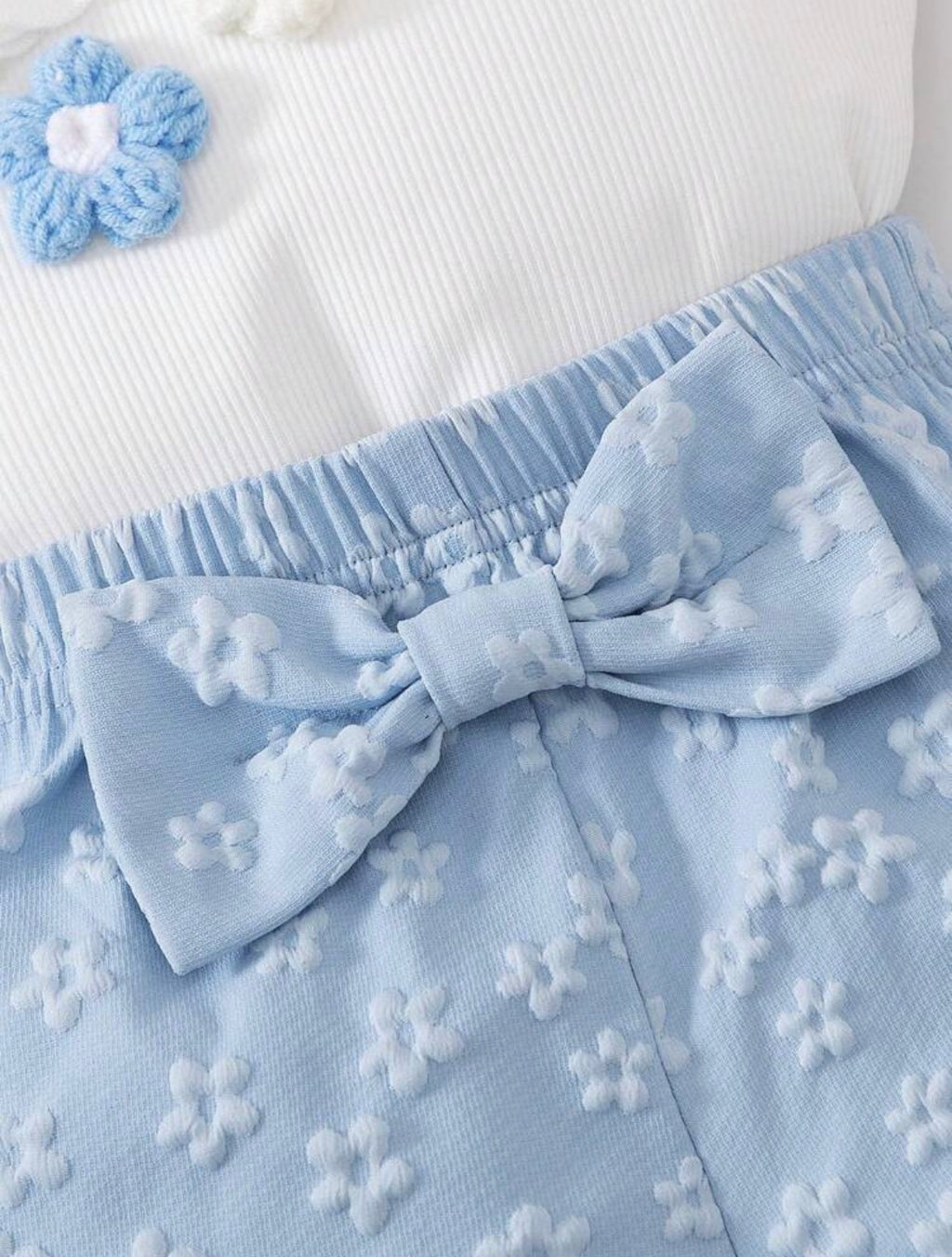 Set white top Bow short