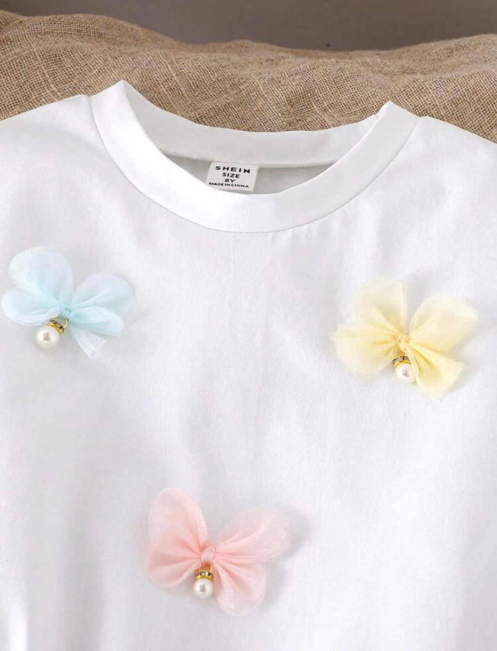 Set White & denim Flowers