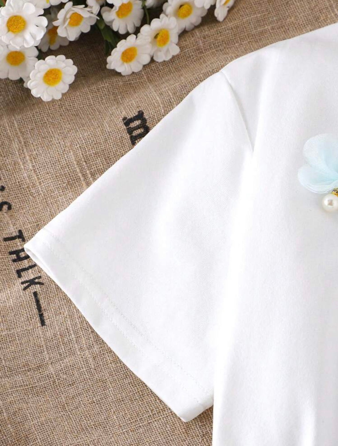 Set White & denim Flowers