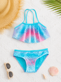 Rainbow 2Pcs bluish Swimsuit