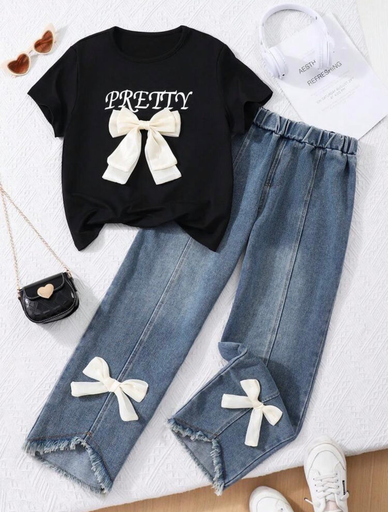 Set Pretty Tshirt & Denim pant