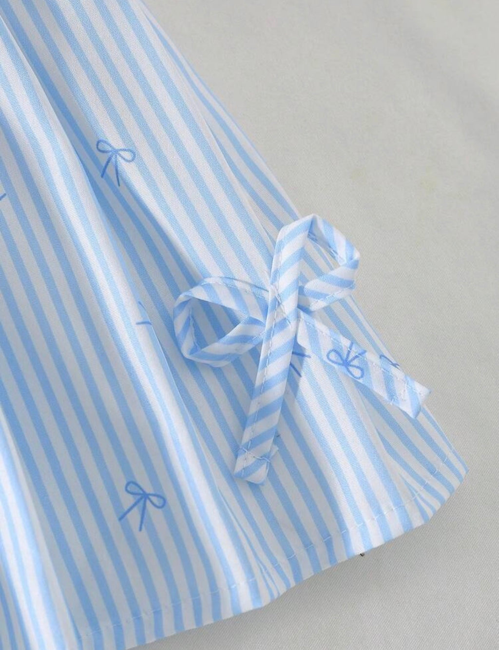 Set White Blue Skirt