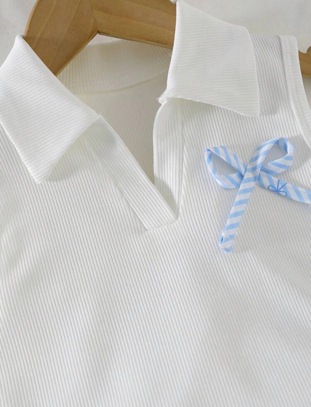 Set White Blue Skirt