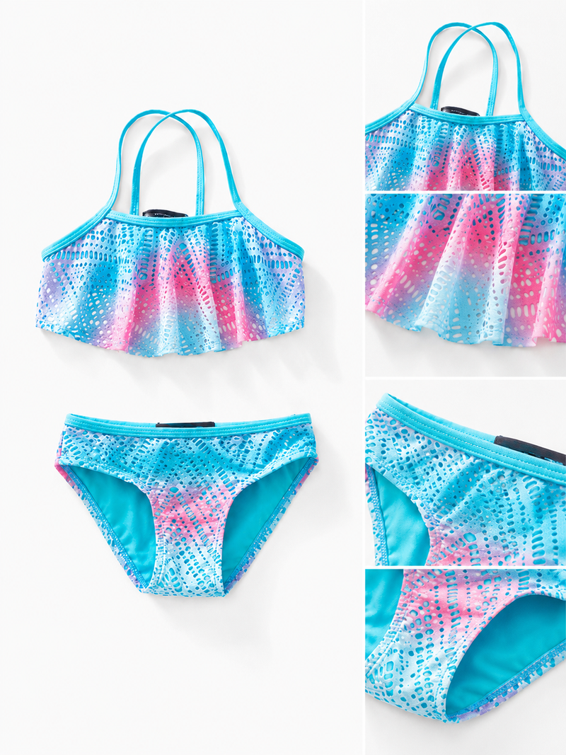 Rainbow 2Pcs bluish Swimsuit