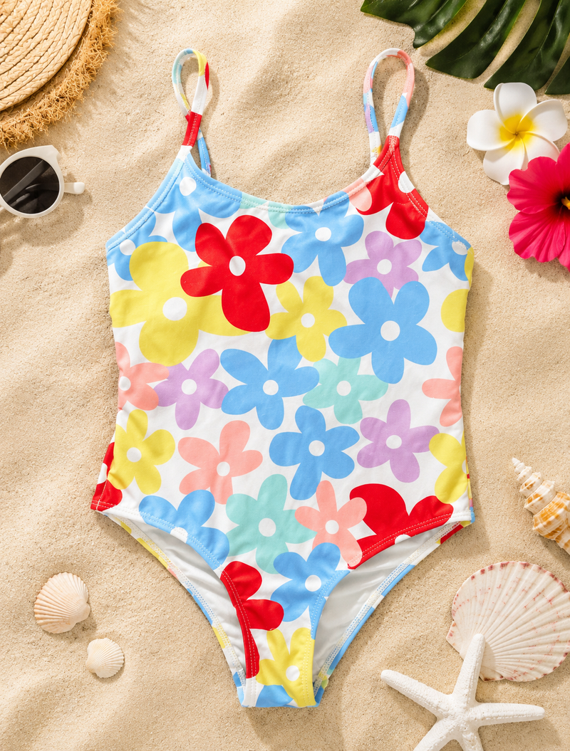 Flowers Colors 1PC swimsuit