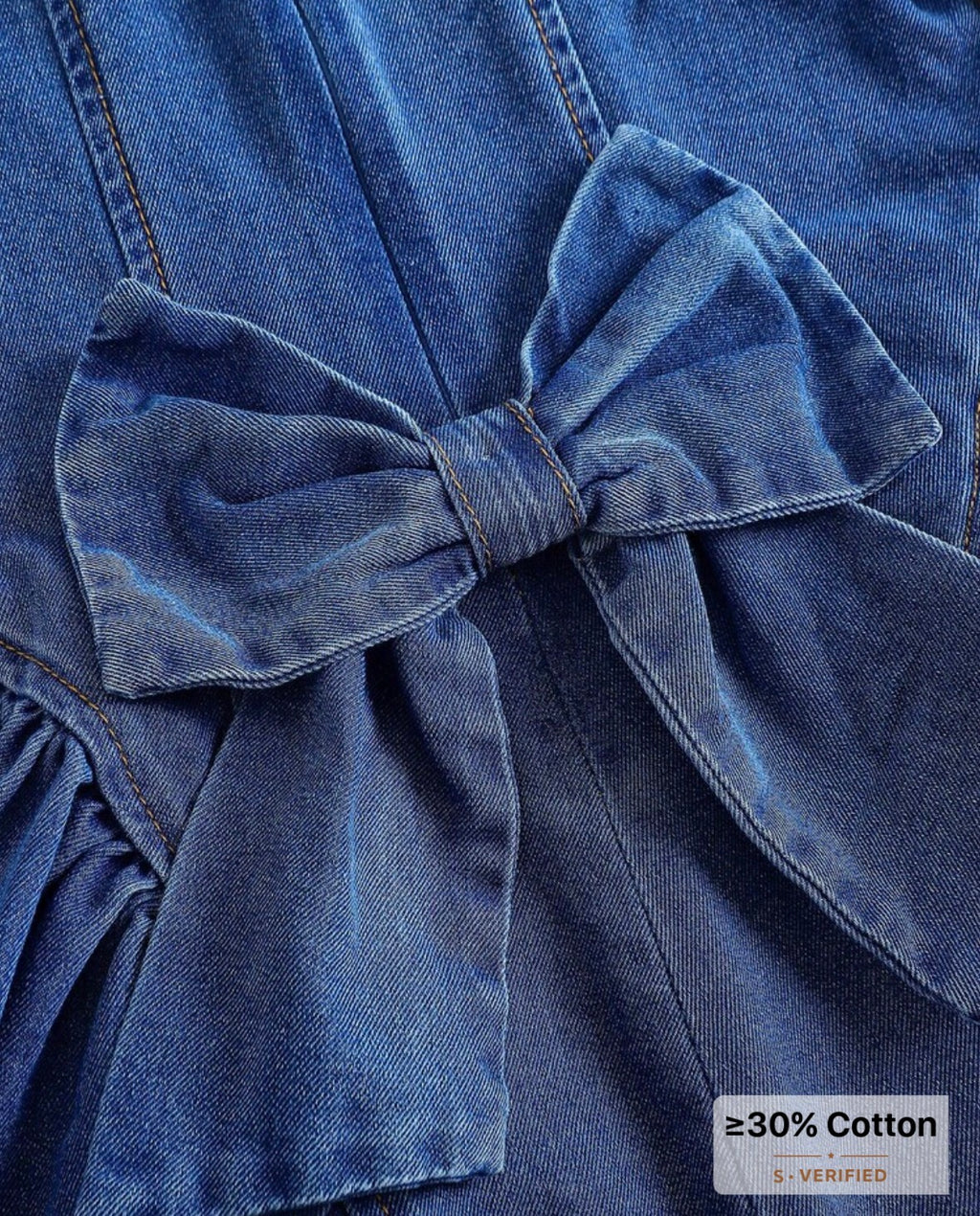 Bowknot Denim Dress