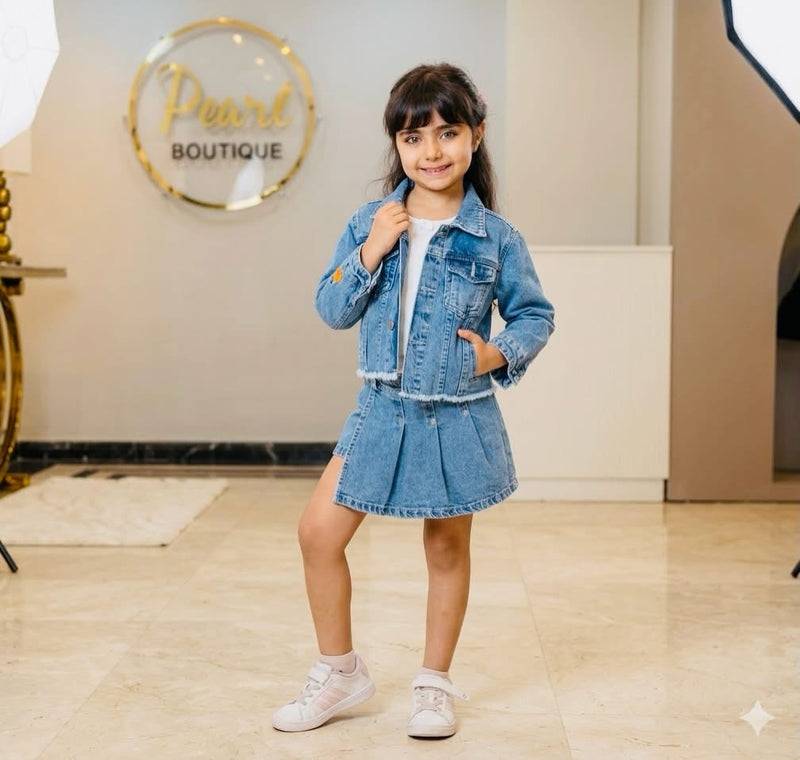 Denim Pleated Skirt KD