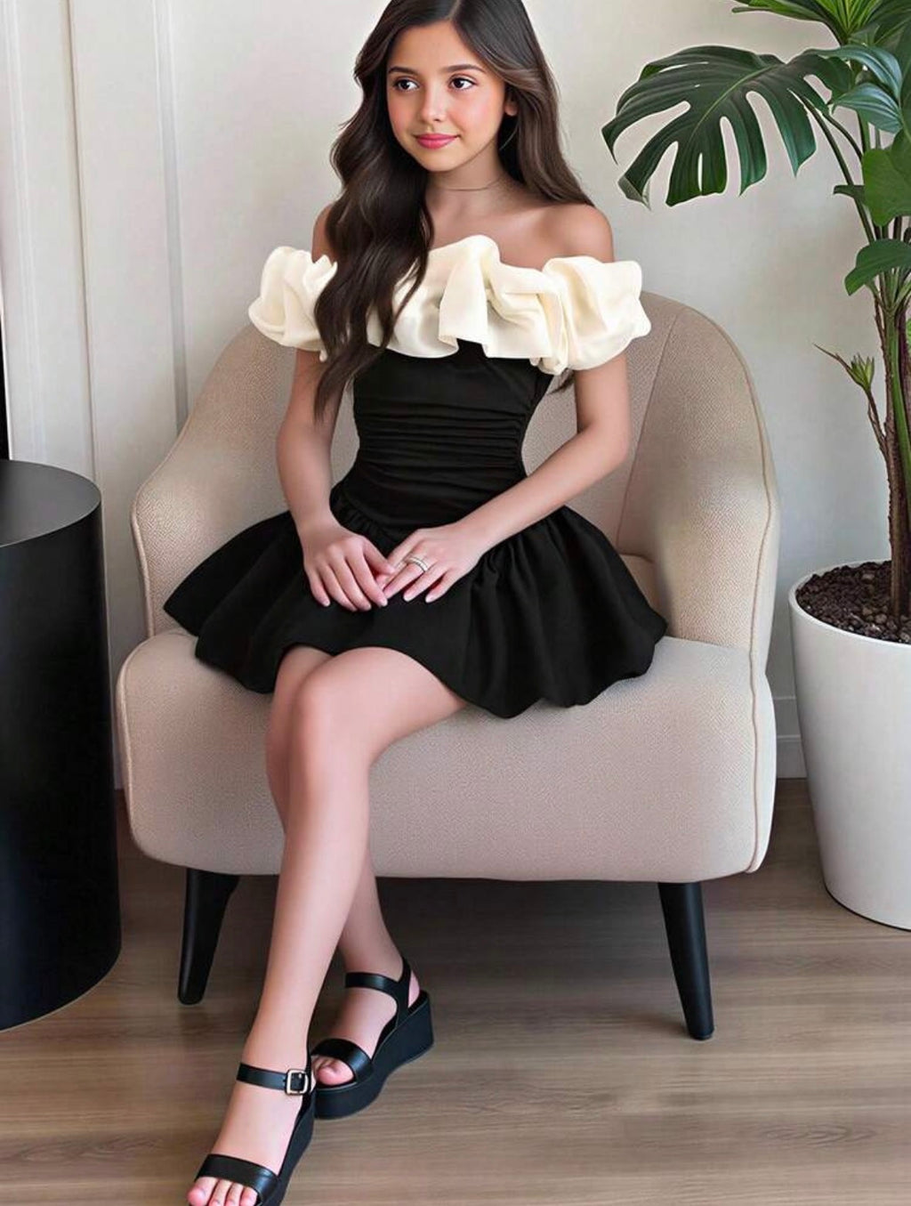 Off Shoulder Ruffle Dress