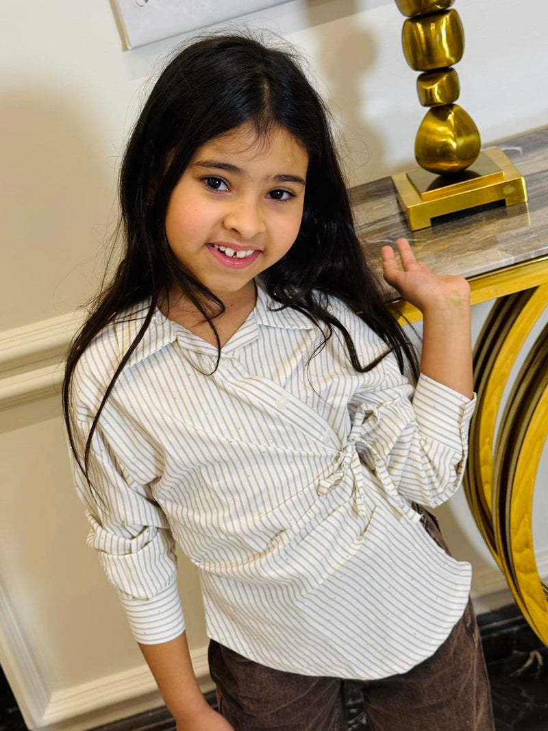 wrape strep blouse