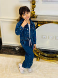 Heart Detail Denim Jacket & Pants Set