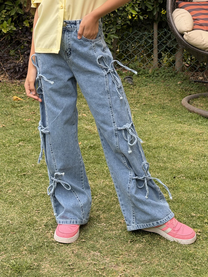 Bow Tie Denim Pants