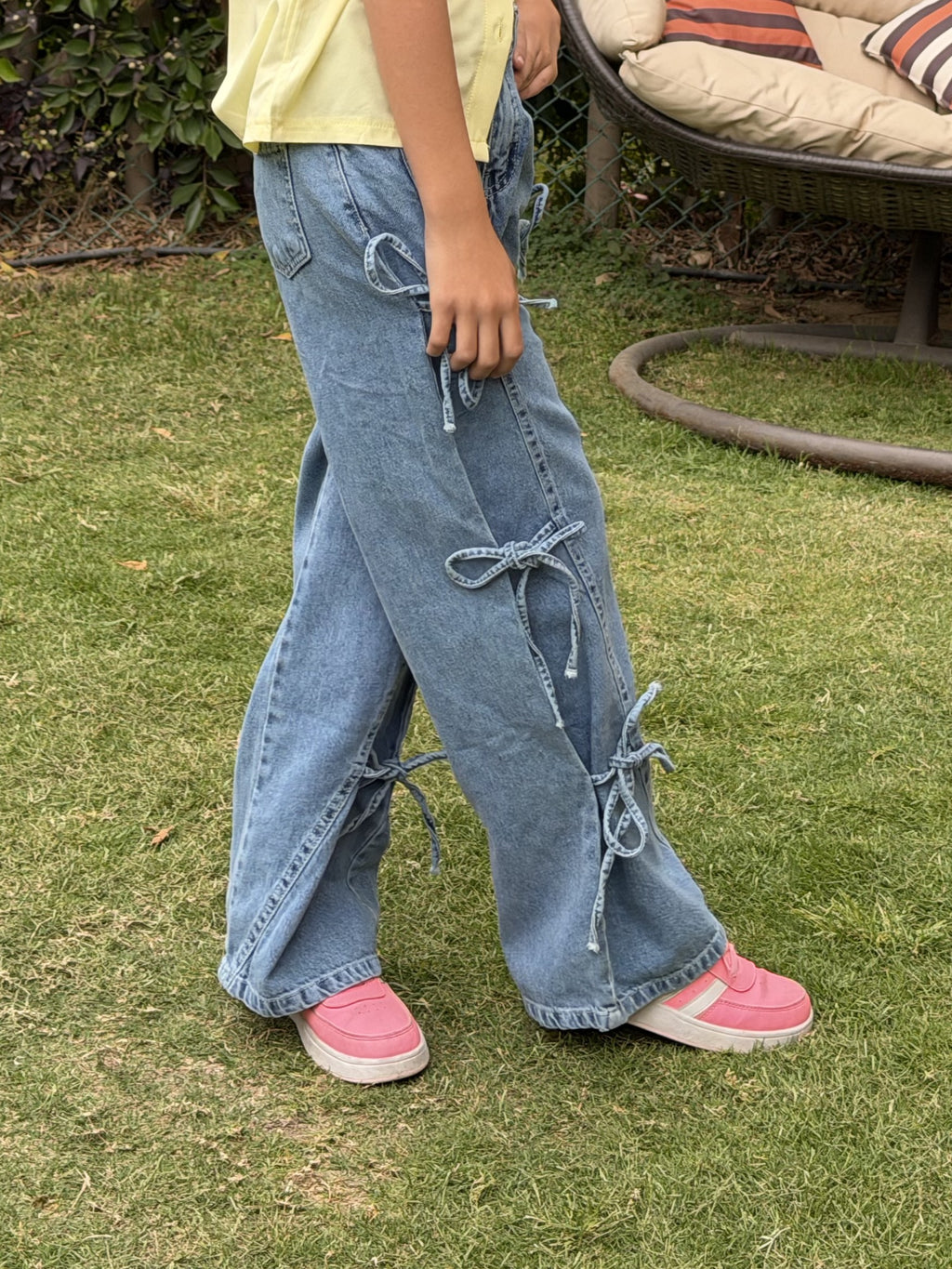 Bow Tie Denim Pants
