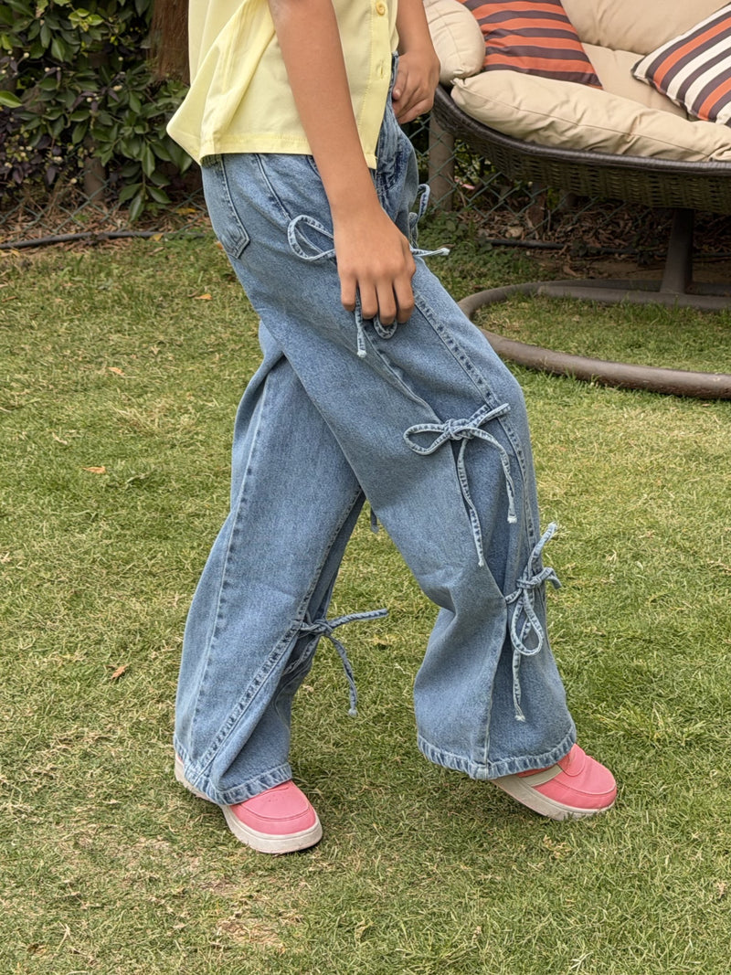 Bow Tie Denim Pants