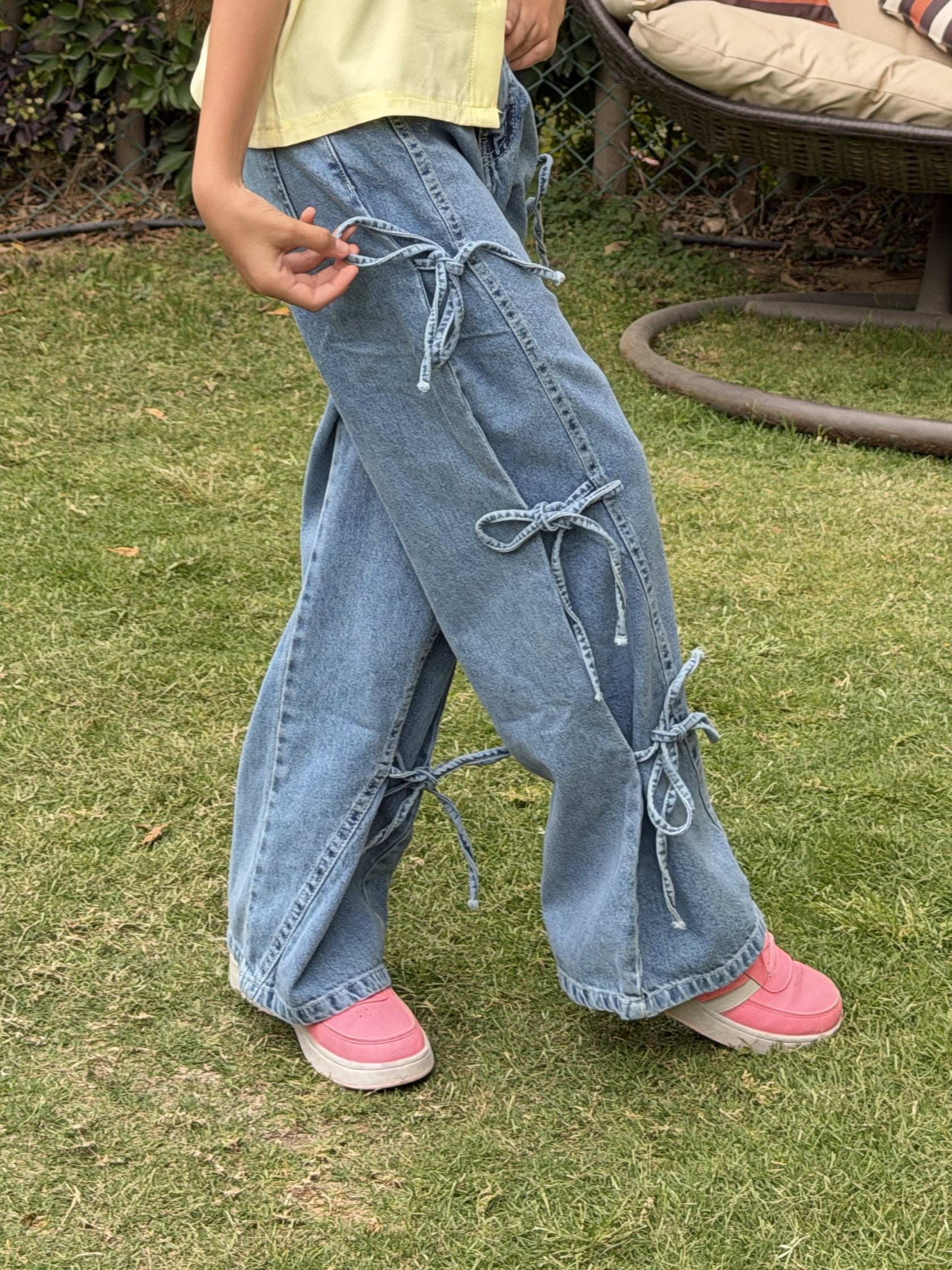 Bow Tie Denim Pants