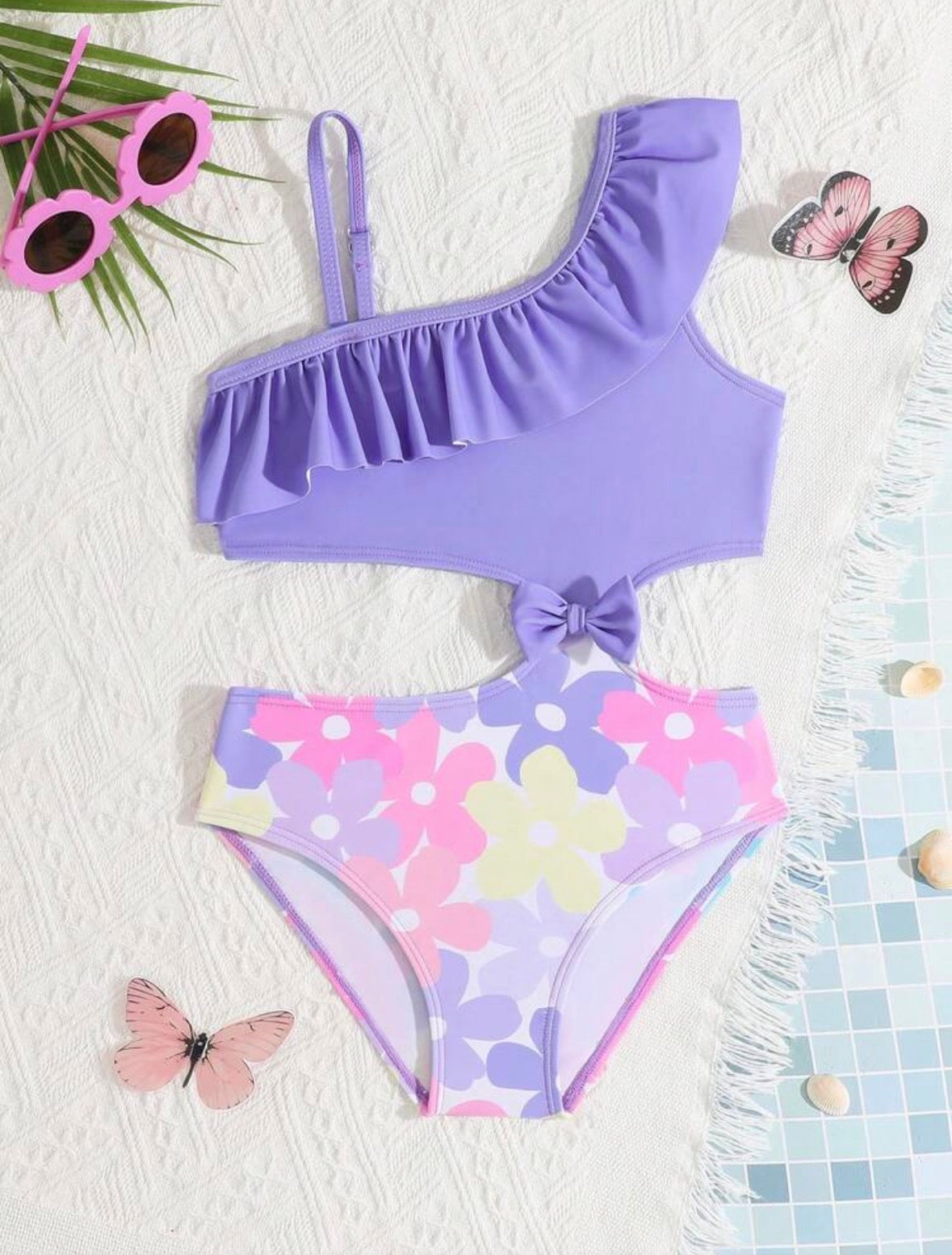 Flowers purple Swimsuit