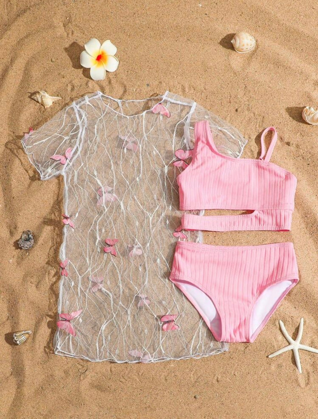 Pink butterflies 3pcs Swimsuit