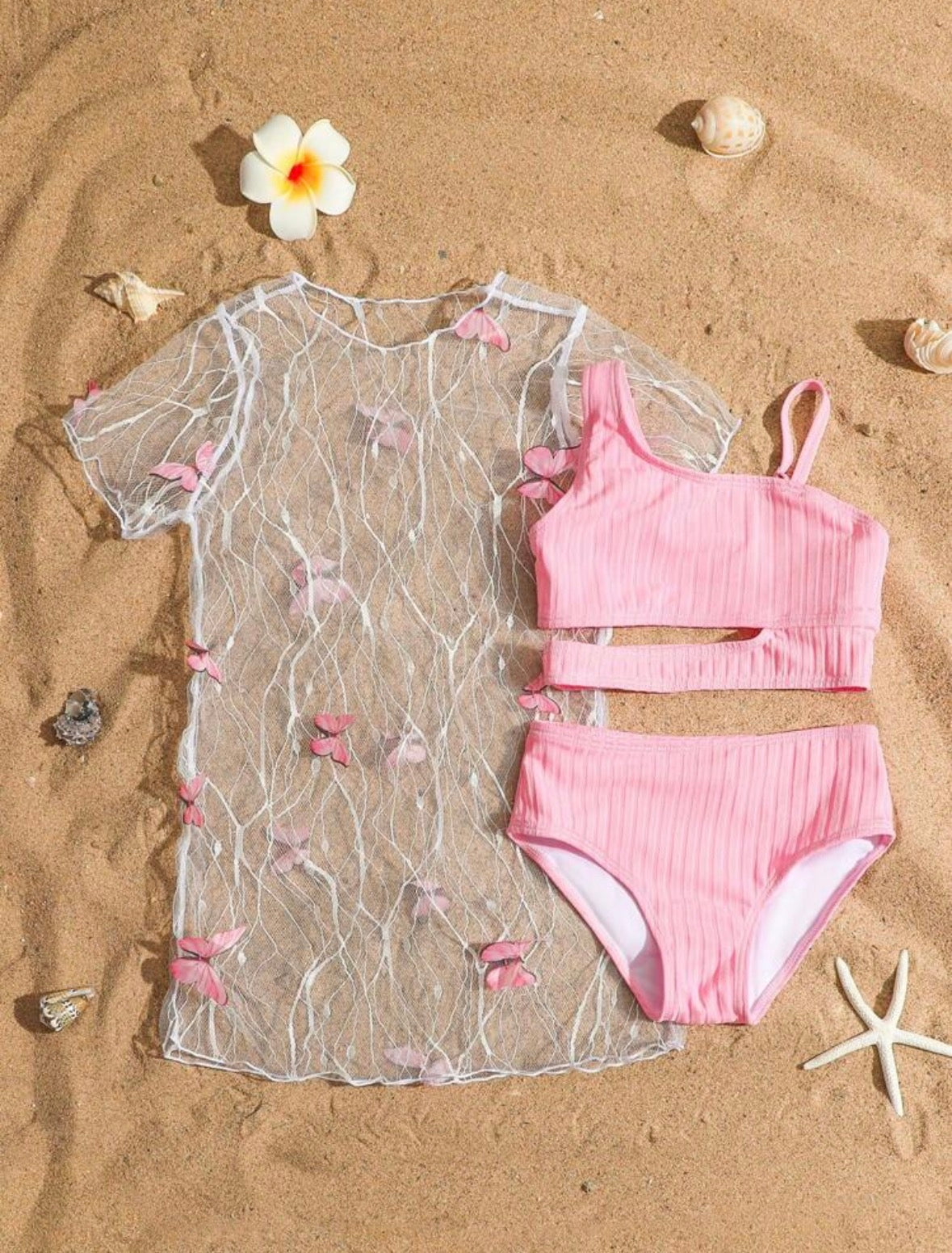 Pink butterflies 3pcs Swimsuit