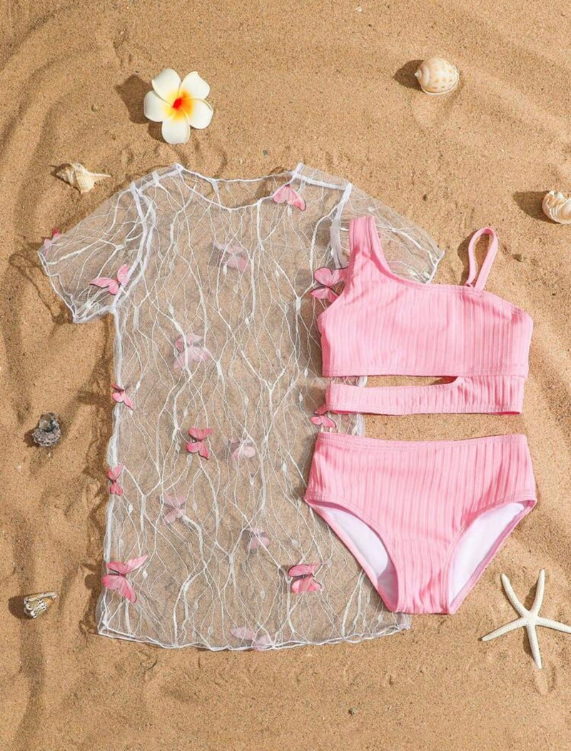 Pink butterflies 3pcs Swimsuit