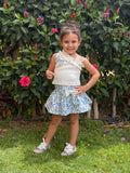 Set one shoulder floral skirt