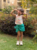 Set Flowers Green Short
