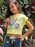 Croped T.shirt Flower