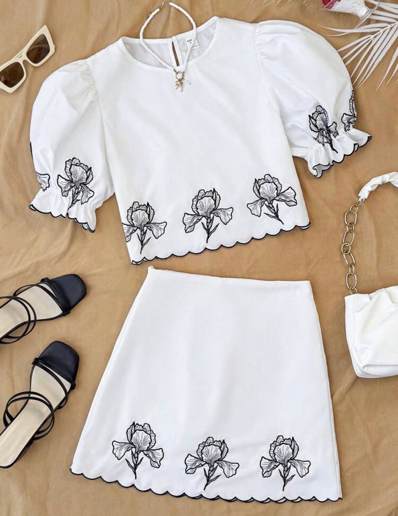 White set Black flowers