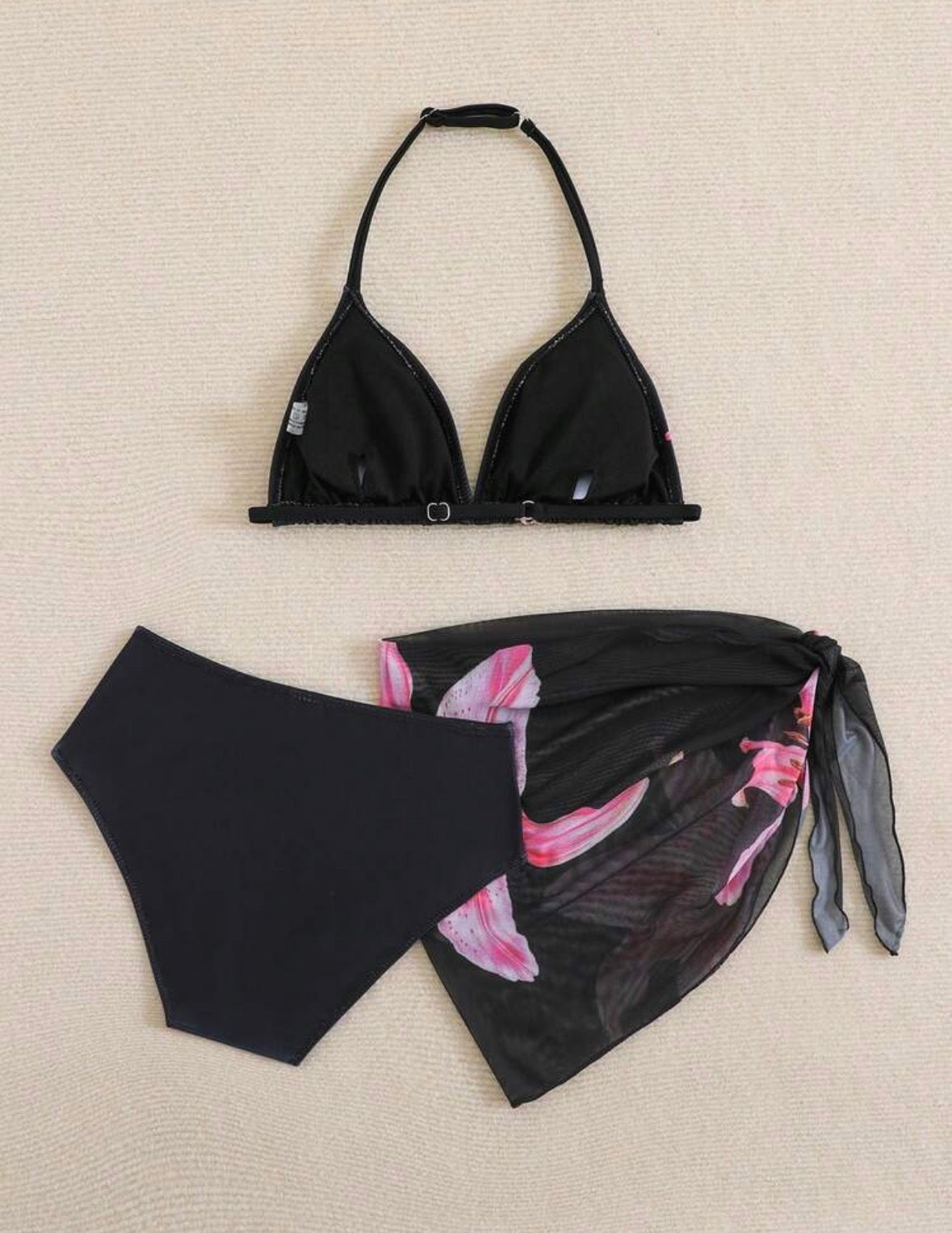 bikini black 3pcs swimsuit