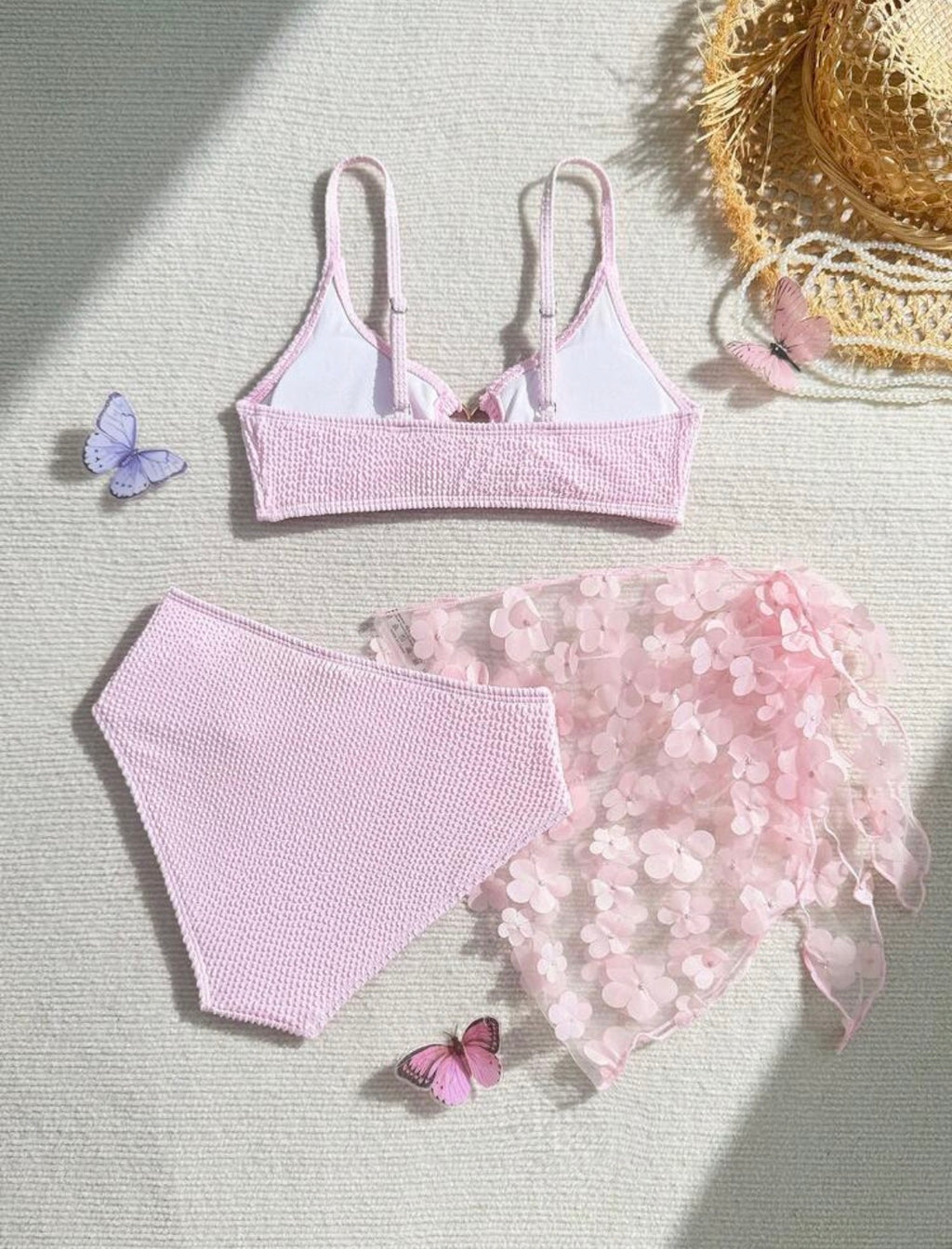 Bikini pink 3pcs Swimsuit
