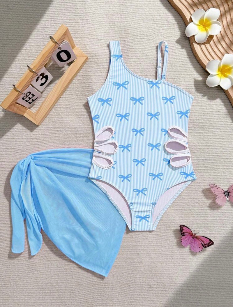 Blue Bow Swimsuit