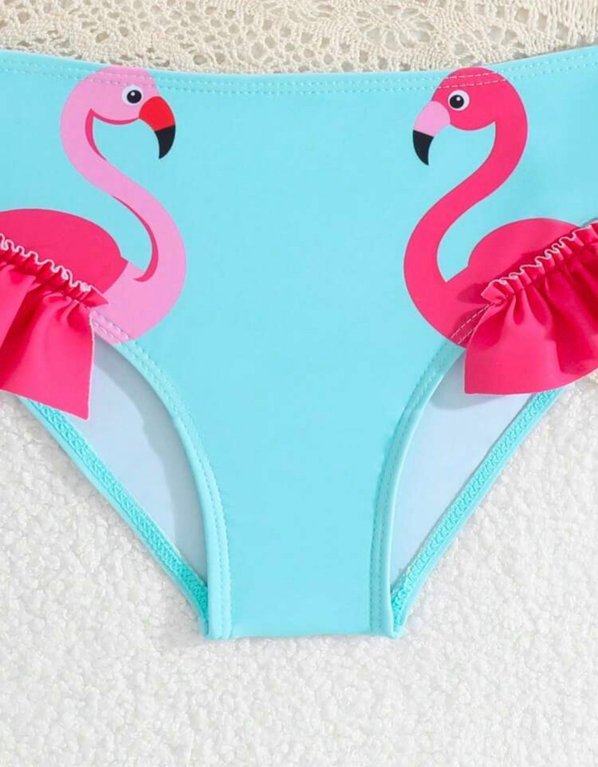 Flamingo Pink Blue Swimsuit