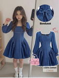 Bowknot Denim Dress