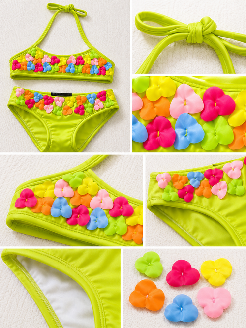 Bikini Green Hearts Swimsuit